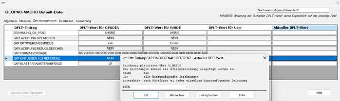 Manipulation der Default-Einstellungen